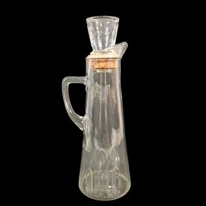 Vintage Owens Illinois Glass Liquor Bottle Decanter Handle With Stopper 12"